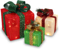 vingli christmas lighted gift boxes set of 3, main product view
