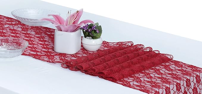 MDS Pack of 12 Wedding 12 x 108 inches Satin Table Runner for Wedding, Decorations for Birthday Parties, Banquets, Graduations, Engagements, Runners fit Rectangle, Round Table- Apple red