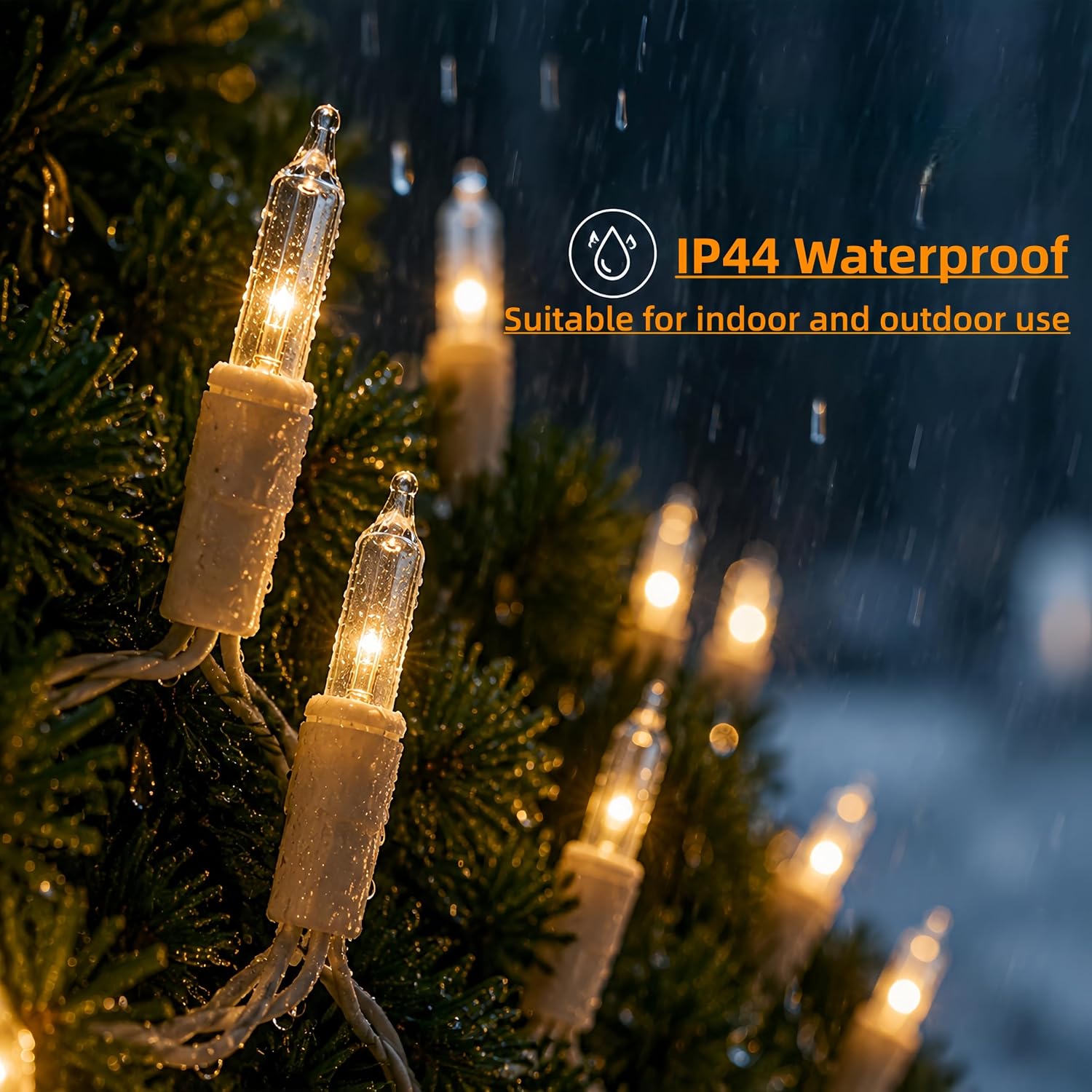 Warm White Christmas Lights, 21Ft 100 Incandescent Mini Bulbs, UL Certified, Connectable, Indoor and Outdoor, Perfect for Christmas Tree, Wreath, Home, Yard, Wedding, Party, Holiday Decor