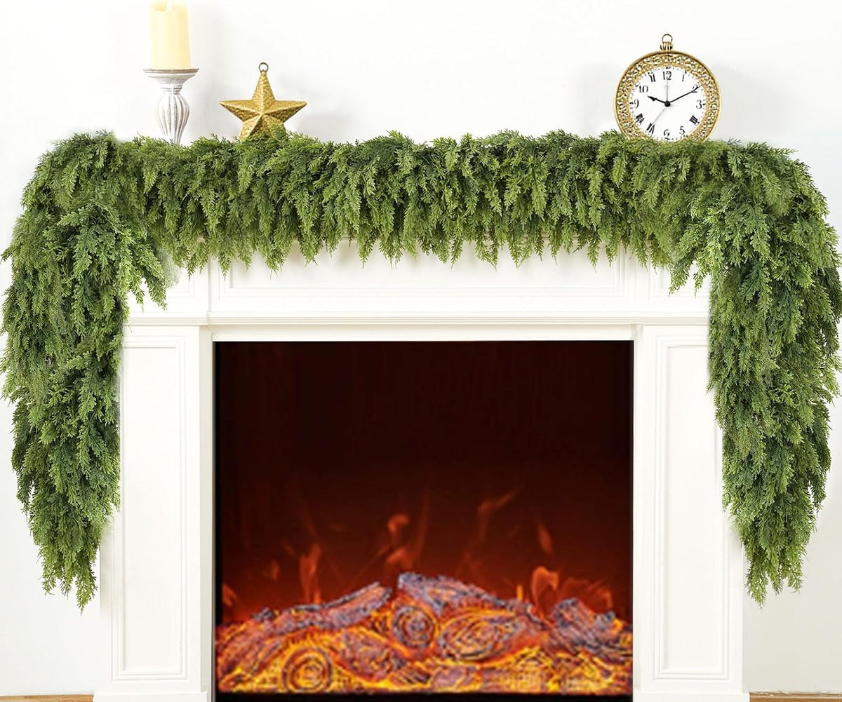 giauma 9ft double fullness artificial christmas cedar garland, main product view