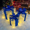 christmas decorations: set of 3 christmas lighted gift, main product view