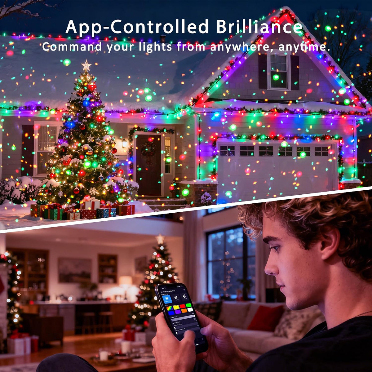 AIRIVO Outdoor Star Laser Projector, App & Remote Control 7 Colors Motion...