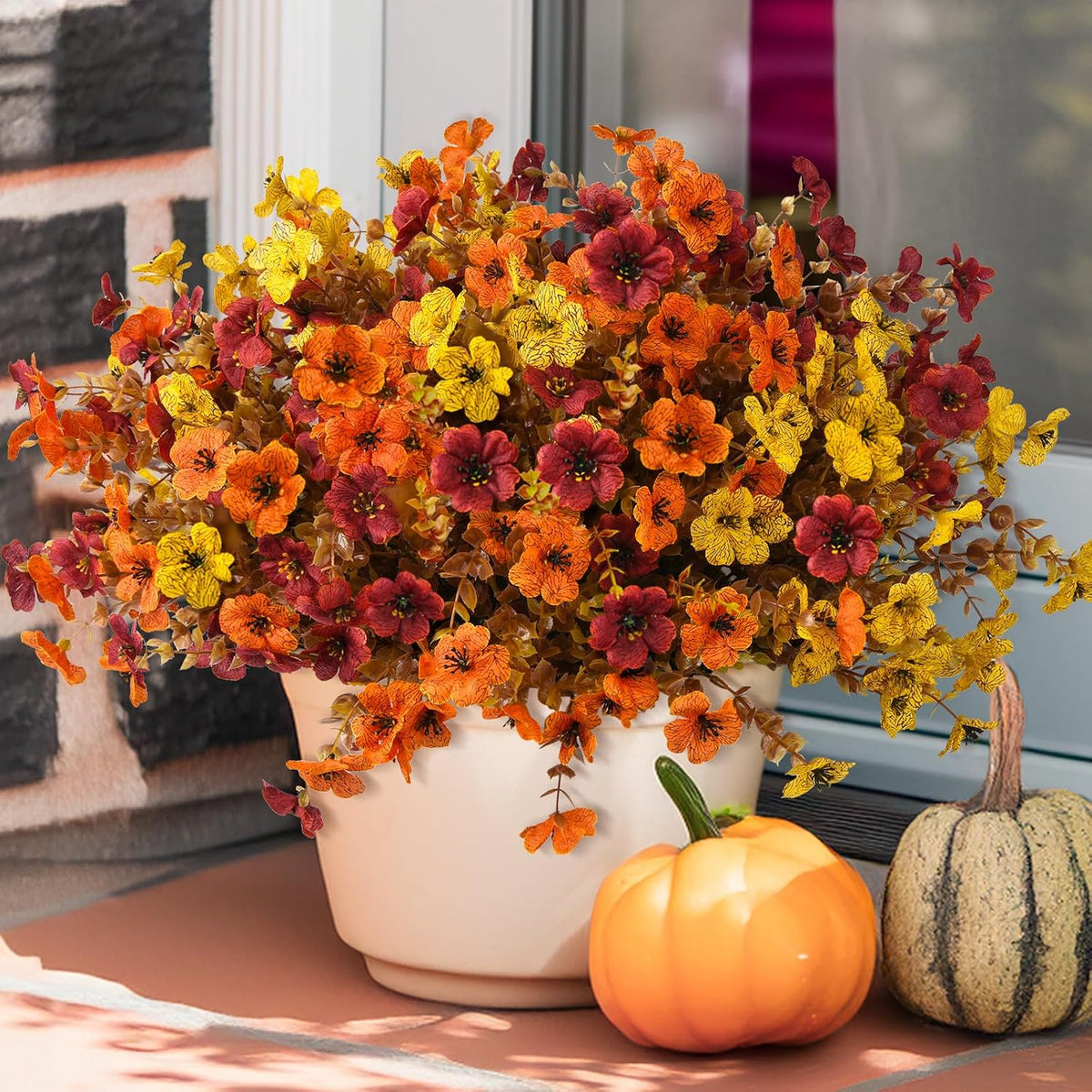 inqcmy artificial fake fall plants flowers for outdoor, main product view