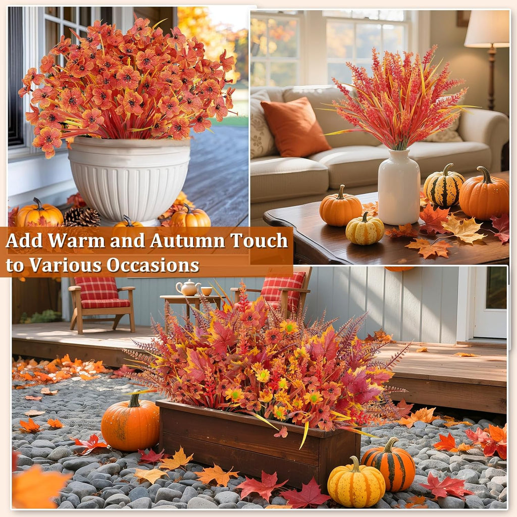 16 bundles 5 styles artificial fall flowers for on a desk or shelf