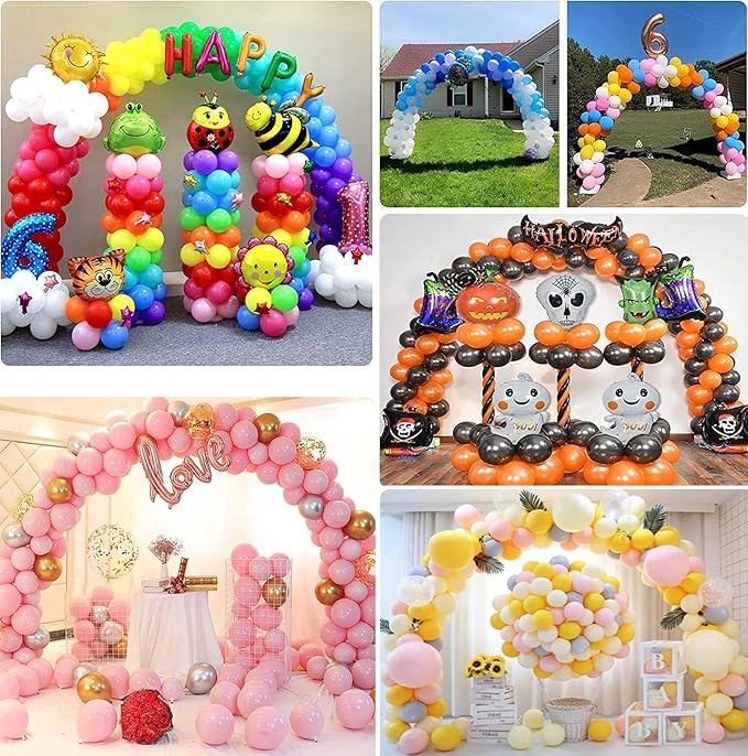 Balloon Arch Kit and Balloon Pump, 10FT Width 9FT Height Adjustable Balloon Arch Stand with NEW DESIGNED 2 Balloon Stands Water Fillable Bases for Wedding Anniversary Mother's Day Party