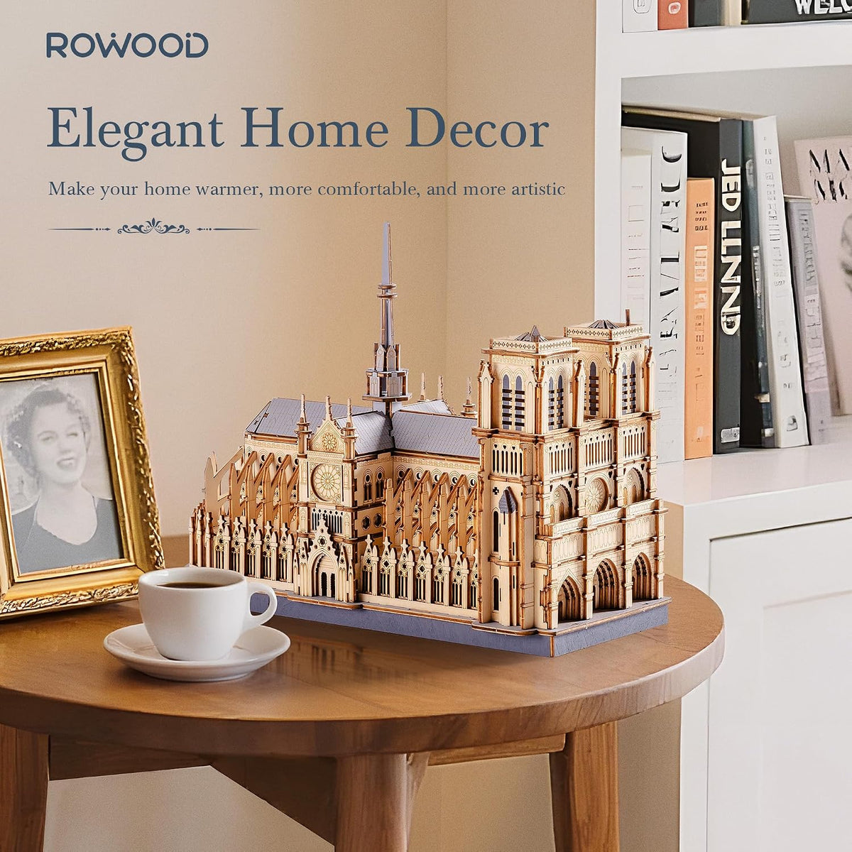 rowood 3d puzzles for adults,wooden architecture diy model shown in use