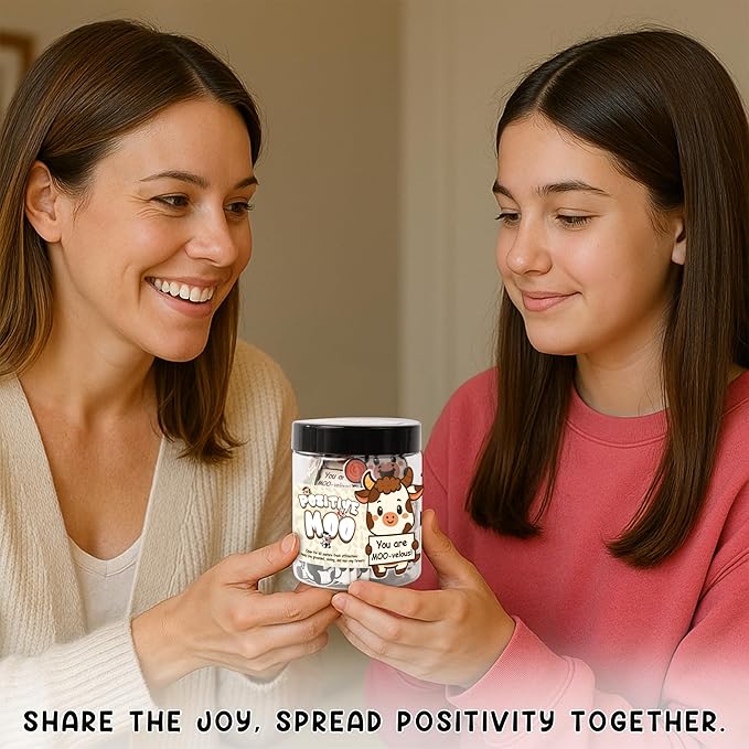 60 Positive Cow Gifts For Women Cow Lovers - Daily Affirmation Cards For Men Coworkers, Cute Friend Birthday Gifts For Women Teacher, Trendy Stuff Teenage Girl Gift For Christmas, Easter