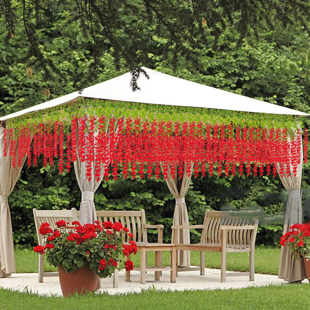 artificial wisteria hanging flowers fake wisteria flower garland shown in use