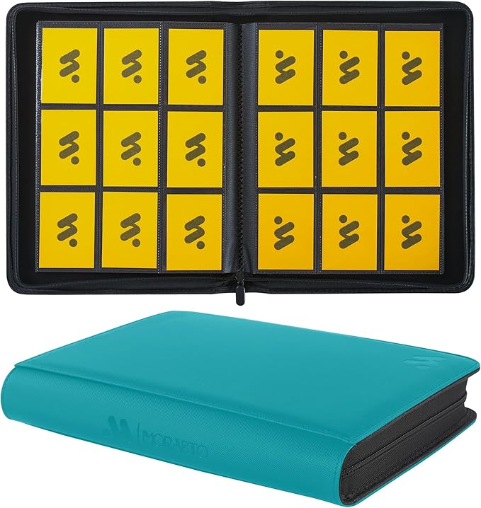 Card Binder 9 Pockets,Trading Card Binder Holds up to 864 Cards with 48 Sleeves,Zipper Card Holder Album Compatible with TCG Card/Game Cards/Sports Card