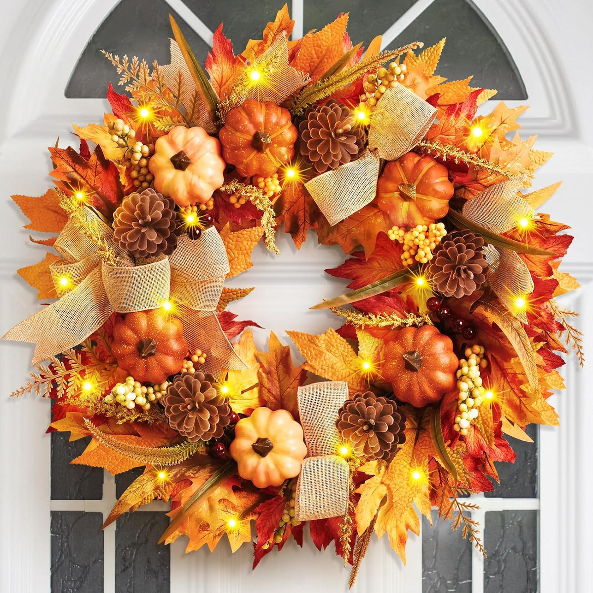 fall wreaths for front door outside, fall door, main product view