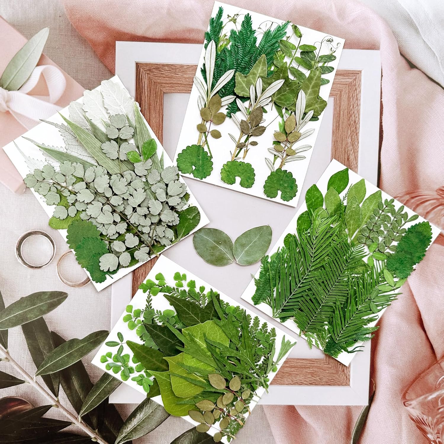 MIKIYA 84Pcs Pressed Dried Leaves for Resin Molds, Assorted Real Natural Bulk Dry Flowers for DIY Art Crafts, Epoxy Jewelry, Candle, Soap Making, Nails Decors Gifts