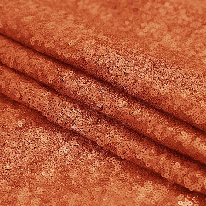Sugargirl Orange Sequin Backdrop Curtain 4 Panels 2FTx8FT Glitter Orange Background Drapes Sparkle Photography Backdrop for Party Wedding Birthday Wall Decoration