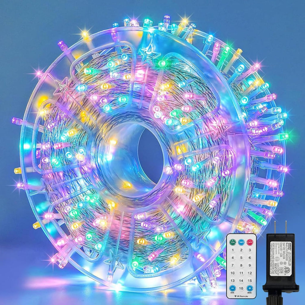 165ft Pastel Easter Lights String, Christmas Mini Light,500 LED with 16 Light Modes, Fairy Lights Plug in for Outdoor Xmas Trees Garland Wreath Holiday Decorations(Green Warm Pink Blue Purple)