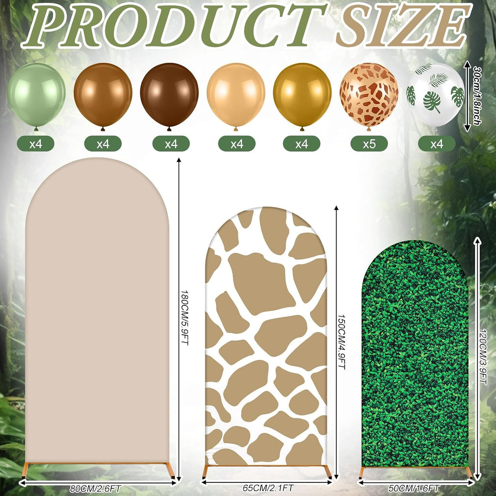 foilswirl 34 pcs jungle party decor 4ft 5ft, side view