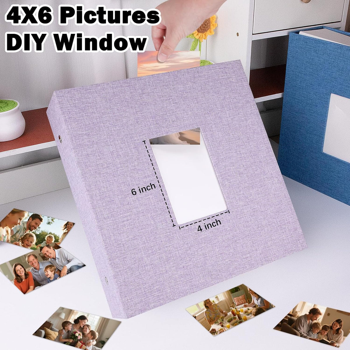 Ruibytree Extra Large Capacity Photo Album 4x6 Pictures 1000 Pockets,Purple
