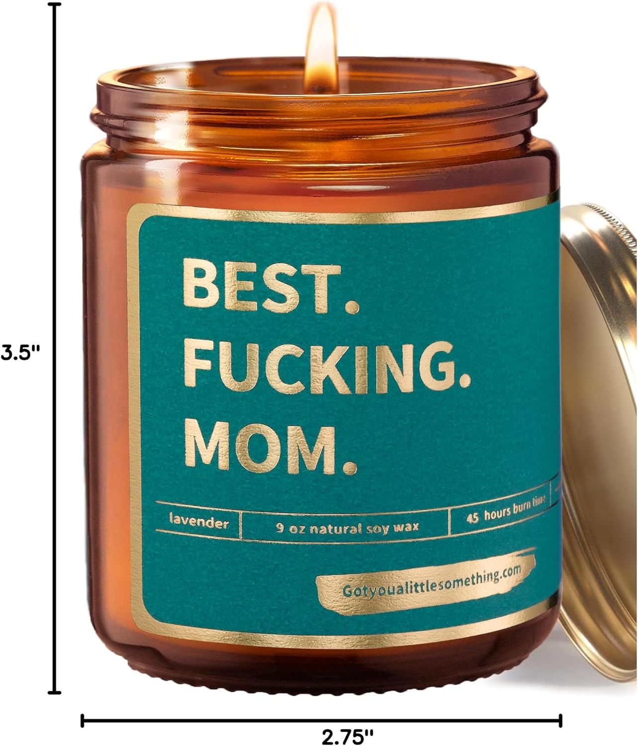 Best Mom Ever Funny Lavender Vanilla Scented Candle, 100% Soy Wax, Long Burning - Mom Birthday Gifts from Daughter Son Kids - Funny Birthday Present Idea for Women, Cool Gag Gift Idea for Mothers