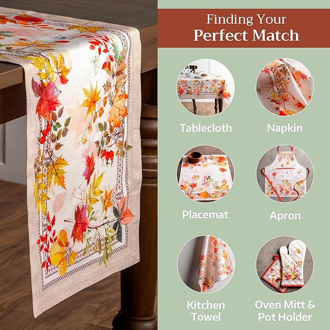 Maison d' Hermine Table Runner 100% Cotton Single Layer Table Runners 72 inches Long for Thanksgiving Christmas Decorations Home Kitchen Dining Party Wedding (Amarante, 14.5" x 72")