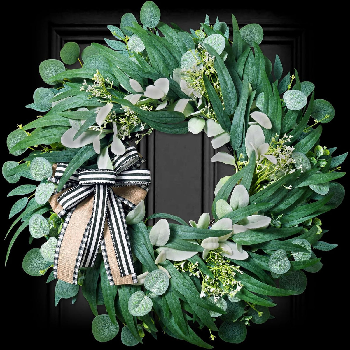 26 in large farmhouse wreaths for front door, main product view
