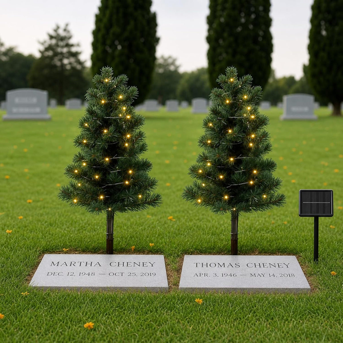 30 inch solar artificial christmas tree for cemetery, main product view