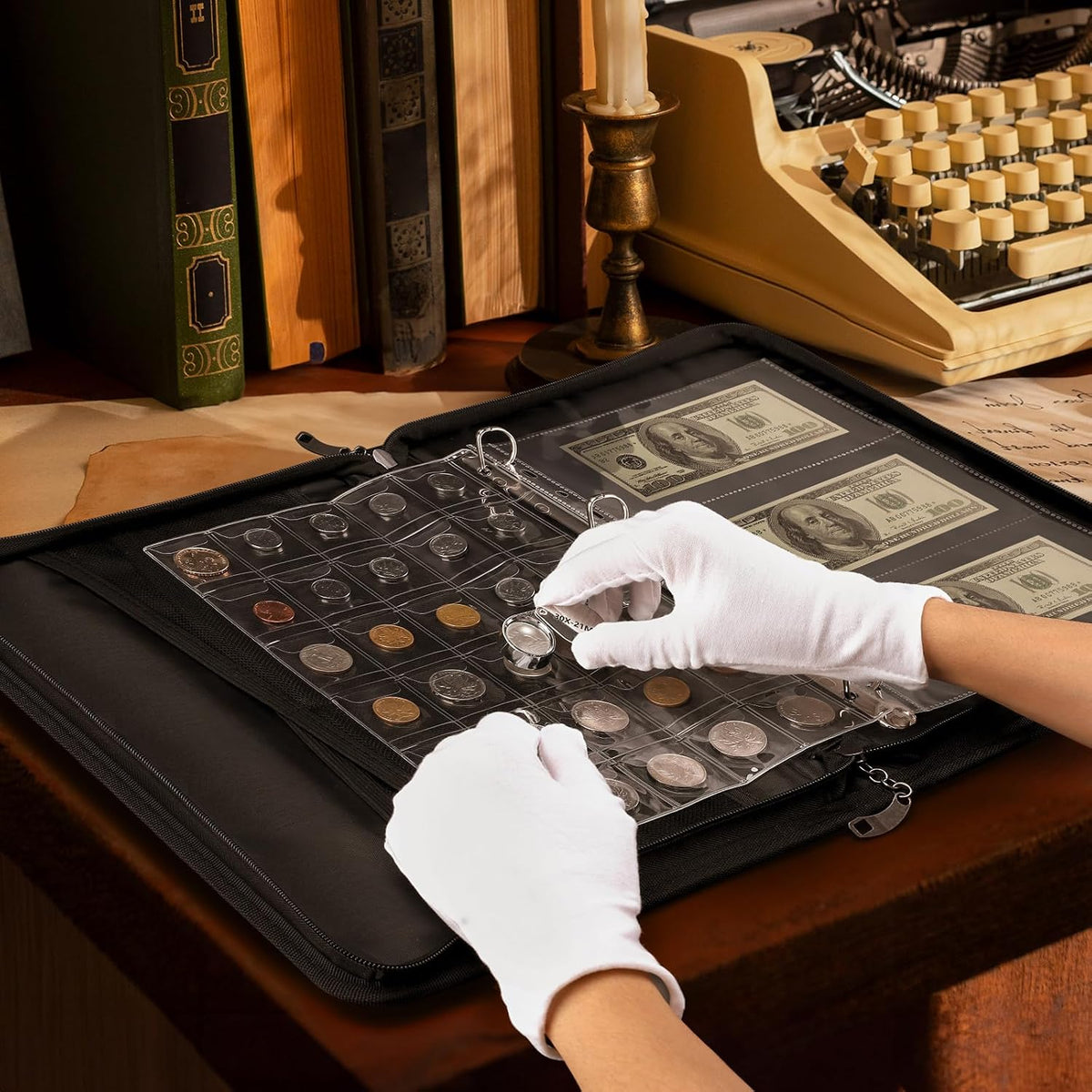 Coin Collection Book with Lock,Fireproof Holders for Collectors,300 Pockets C...
