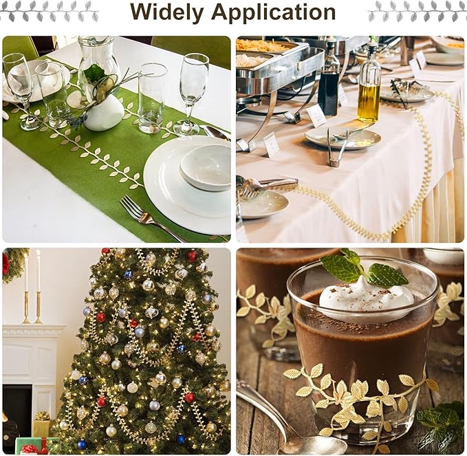 Naidiler Leaf Ribbon, Artificial Vines Leaves String Trim Ribbon Wild Jungle Botanical Greenery for Baby Shower Party Wedding Home Wreaths & DIY Craft (Silver 120Ft)