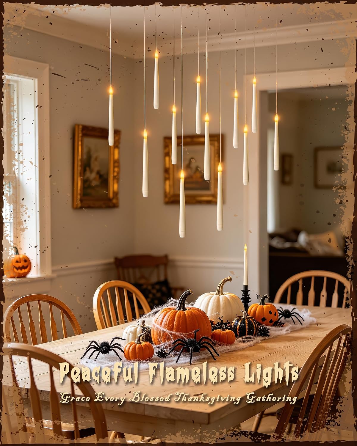 30PCS Floating Candles with Wand Remote, Flameless Hanging Taper Candles with...