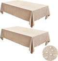 Fitable Faux Linen Tablecloths for Rectangle Tables: Water & Stain Resistant Farmhouse Table Cloth, Washable Burlap Textured Table Covers for Kitchen Dining Party(2 Pack, 60x102 Inch, Beige)