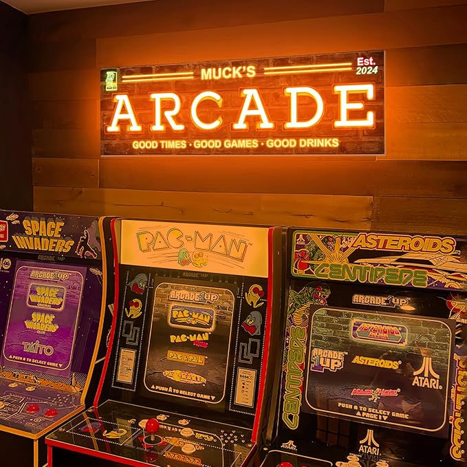 Custom Arcade Neon Sign for Wall Decor, Personalized LED Neon Name Sign, Dimmable Customized Arcade Light Up Signs for Playroom Gaming Zone Man Cave Bedroom Decoration, Men Boy Gamer Birthday Gifts