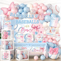 cocomigo baseballs or bows gender reveal decorations, serves, main product view
