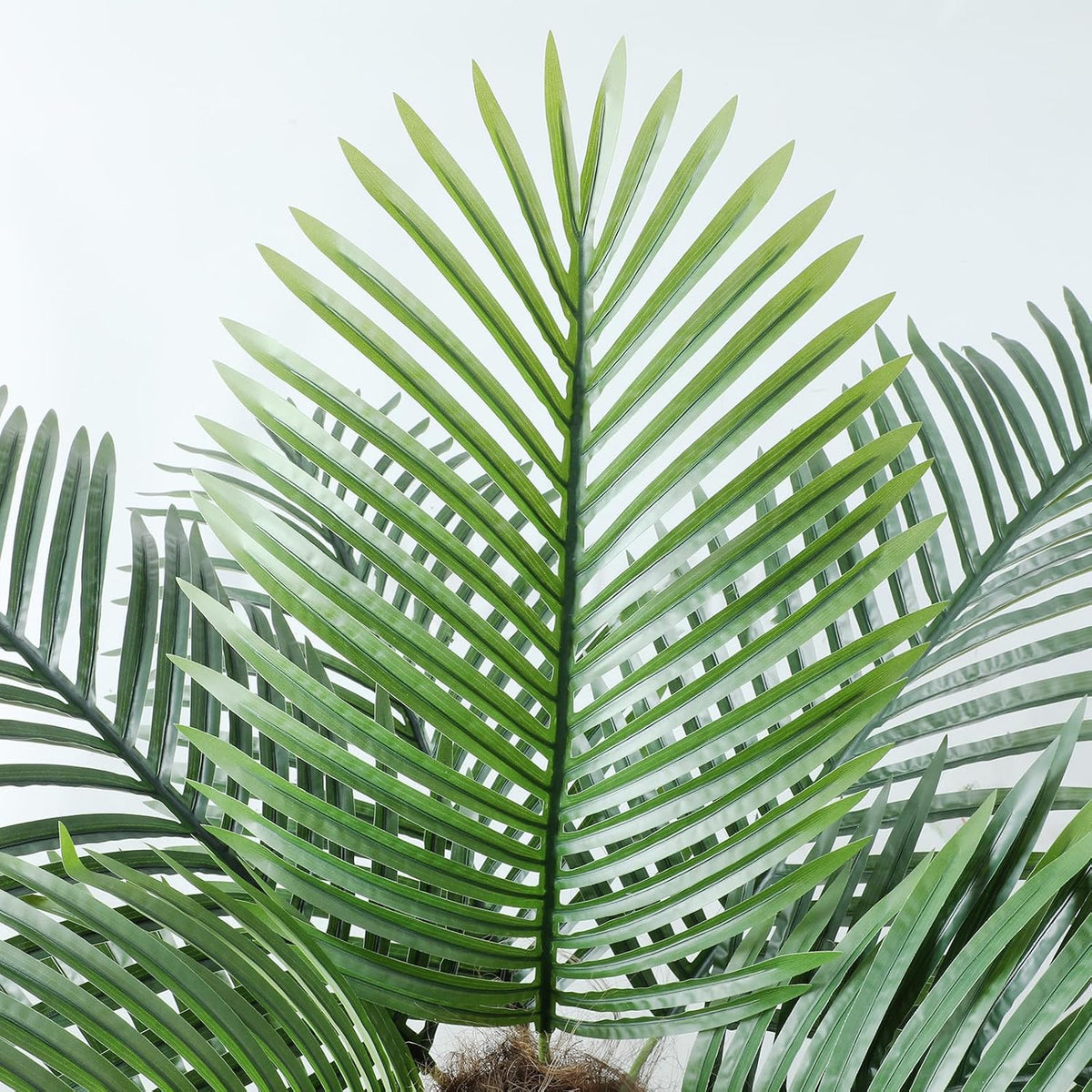 nafresh 8ft tall uv resistant faux palm tree, close-up detail