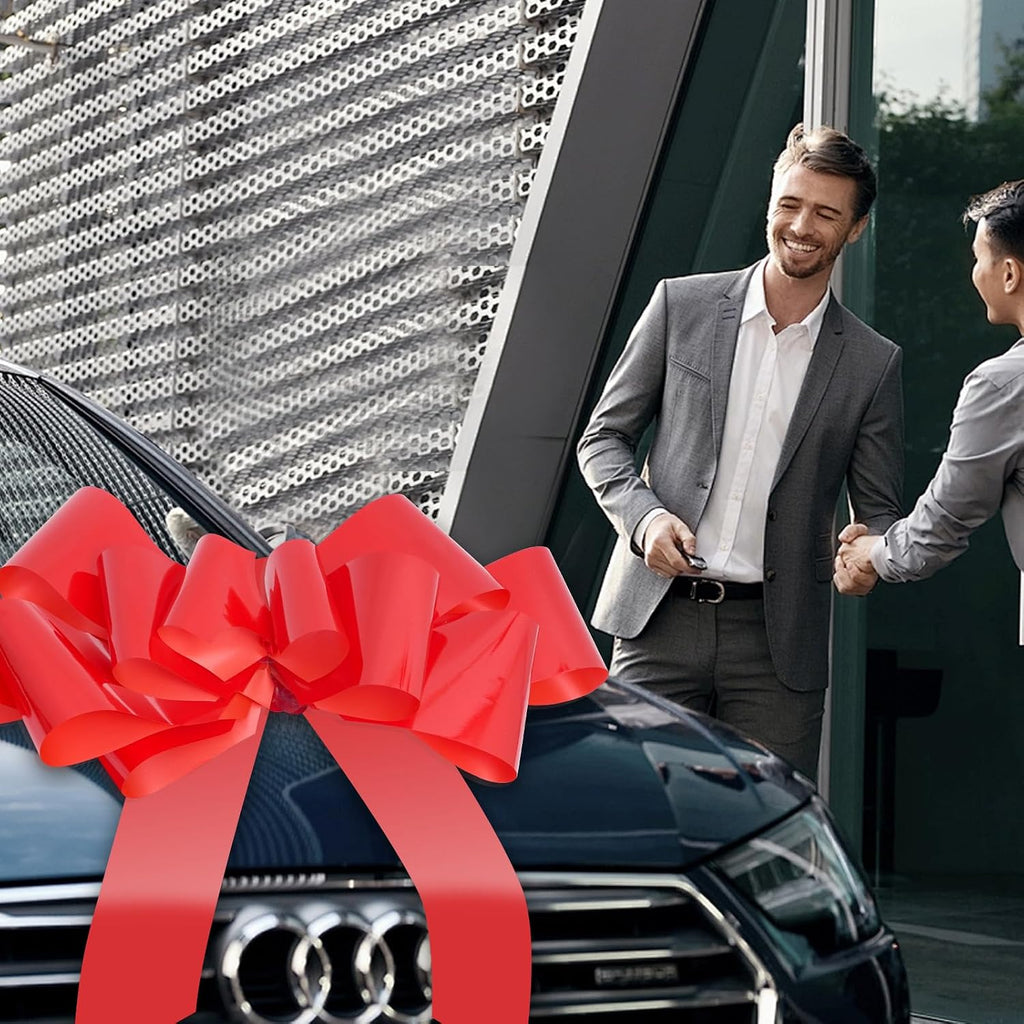 Xingshen-GTG 30 Inches Large Car Bow for Large Gift Wrapping Big Red Pull Bow for Birthday, Wedding, Christmas, Surprise Party