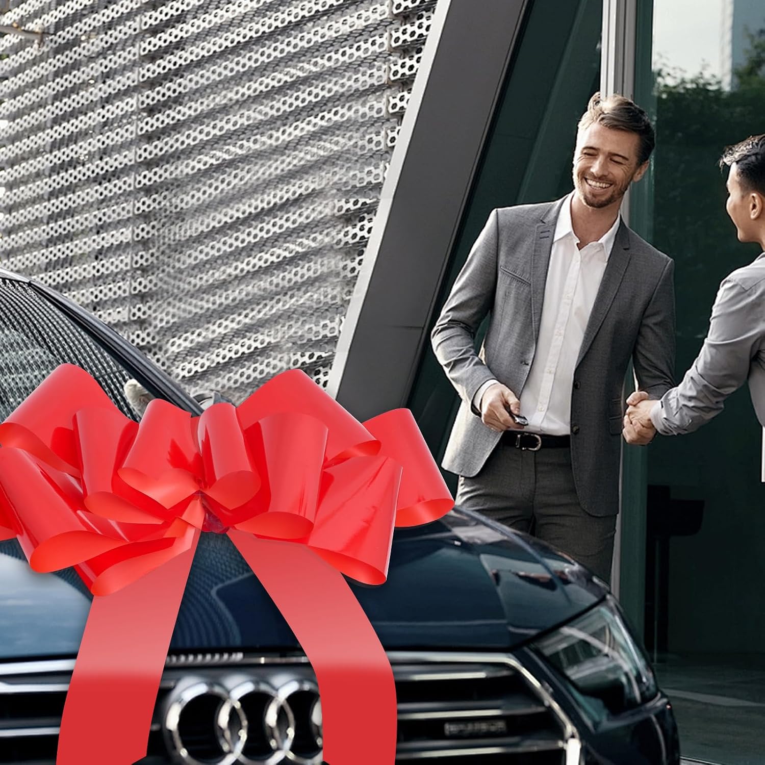 Xingshen-GTG 30 Inches Large Car Bow for Large Gift Wrapping Big Red Pull Bow for Birthday, Wedding, Christmas, Surprise Party
