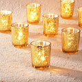 Homemory 24 Pcs Gold Votive Candle Holders, Mercury Glass Candle Holder, Tealight Candle Holders for Table Centerpieces, Baby Shower, Party, Anniversary, Wedding, Home Decor, Halloween, Christmas