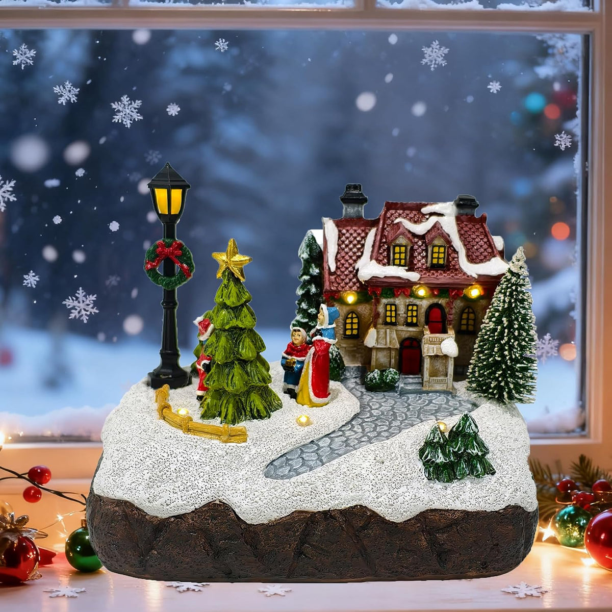 christmas village houses scene christmas indoor decorations village, package contents