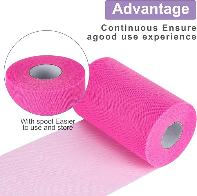 Yellowish Tulle Fabric Rolls 6 Inch by 100 Yards (300 feet) Tulle Roll Spool Fabric for DIY Tutu Skirt Baby Shower Birthday Party Wedding Decorations Christmas Craft Supplies (Yellowish)