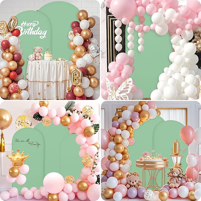 7.2FT Wedding Arch Covers Arch Backdrop Cover Arch Stand Covers Set Arch Cover Spandex Fabric Stretchy Backdrop for Wedding Birthday Party Decoration Baby Shower (Mint Green)