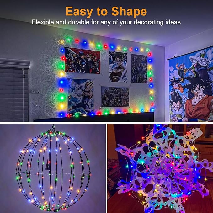 btfarm 6 Pack Fairy Lights Battery Operated [3 Modes], 7ft 20 Led Twinkle Lights String Lights Waterproof Bulk Small Mini Silver Wire for Mason Jars Vases Wedding Table Centerpiece, Multicolor