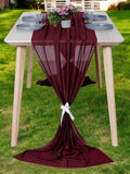 MDS Halloween Chiffon Table Runner - 1 Pack, 29 x 170 Inches, 14ft Each - Sheer Spooky Table Runners for Haunted House Parties, Trick-or-Treat Tables, Witchy Décor, Wedding & Events - Burgundy