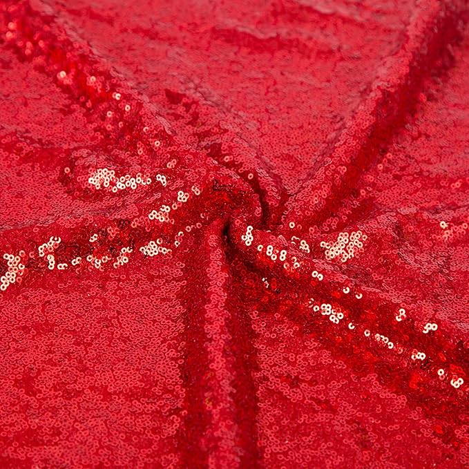 JYFLZQ Red Sequin Backdrop Curtains 6ft x 8ft 1 Panel Glitter Photo Booth Backdrops Sparkly Photography Background Drapes for Parties Wedding Bridal Showers