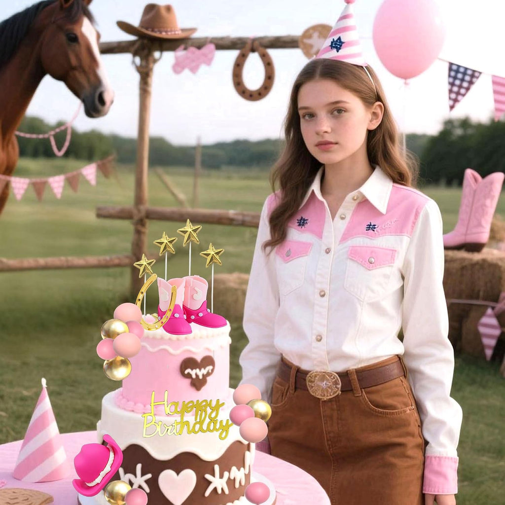 Cowgirl Cake Topper, Tyotrbs 25pcs Cowgirl Cake Decoration Country Girl Cake Topper Cowgirl Boots Cake Decor Cowboy Western Birthday Decor Cowgirls Hat Birthday Party Decor for Western Theme Party