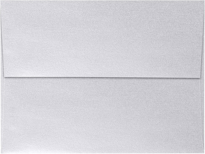 LUXPaper A7 Invitation Envelopes | Peel & Press | 5 1/4" x 7 1/4" | Silver Metallic | 80lb. Text | 50 Qty