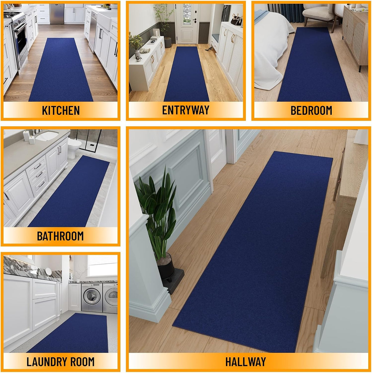 Ottomanson 3x10 Hallway Runner Rug – Non-Slip Kitchen Rugs