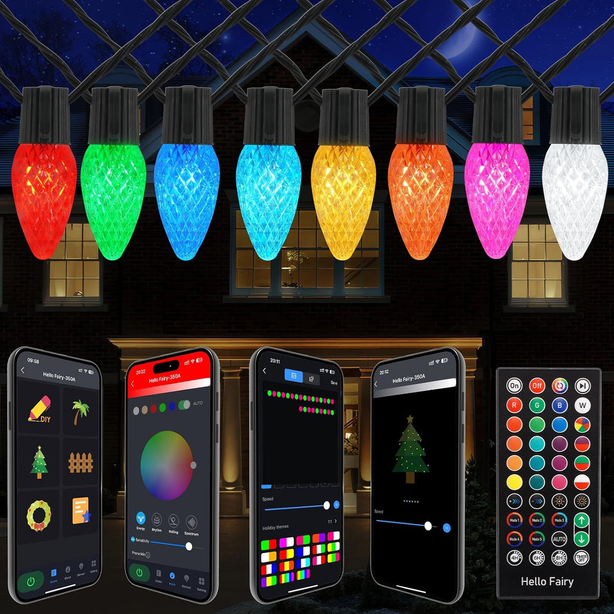 gemce smart c9 christmas outdoor lights, 33ft 50, main product view