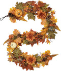 6 ft realistic fall garland for mantle autumn, main product view