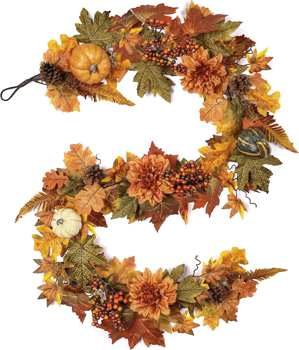 6 ft realistic fall garland for mantle autumn, main product view