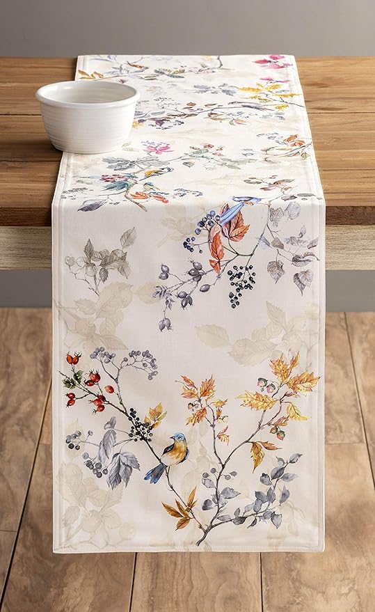 Maison d' Hermine Table Runner 100% Cotton Double Layer Table Runners 72 inches Long for Thanksgiving Christmas Decorations Home Kitchen Dining Party Wedding (Equinoxe - Beige, 14.5" x 72")