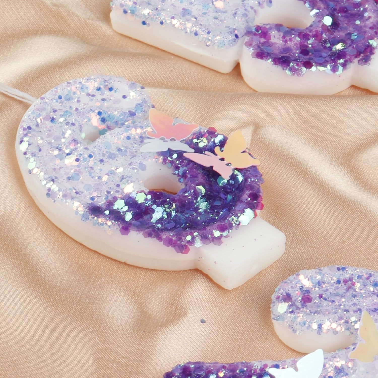 Birthday Candles, Number 11 Candle, Butterfly 11th Birthday Decorations for Women/Girl, Purple Happy Birthday Candle for Cake,Handmade Sequin Numeral Candle Wedding Cake Topper Anniversary Party Decor