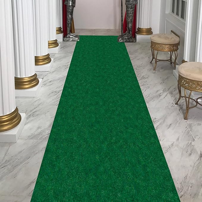 Ottomanson 2'7" x 14' Hallway Runner with Scraper Pile - Extra Durable Non-Slip Rug Mat for Indoor & Outdoor Use - Ideal for Kitchen, Entryway & Garage - High-Traffic Carpet, Green