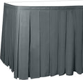Ultimate Textile Pleat Polyester Fabric Table Skirt - Machine Washable Flame Resistant with Clips for Events, Weddings & Trade Shows, Cut & Sewn in Paterson, NJ - Charcoal, 7' Box Pleat