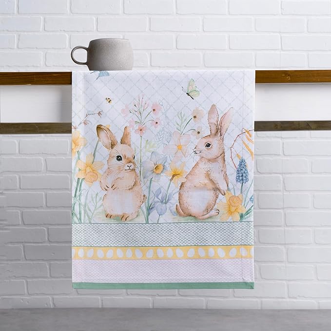 Maison d' Hermine Table Runner 100% Cotton Single Layer Table Runners 72 inches Long Decorative for Kitchen Dining Party Baby Shower Wedding Bridal Shower Spring Summer (Easter Dew , 14.50" x 72")